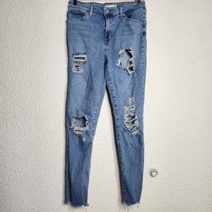 Levi's 721 High Rise Skinny Jeans Ripped Medium Wash Women's Size 29